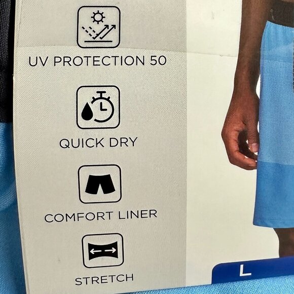 Quiksilver Volley Swim Shorts Men's Size L Blue UV Protection Quick Dry Stretch - Picture 7 of 14